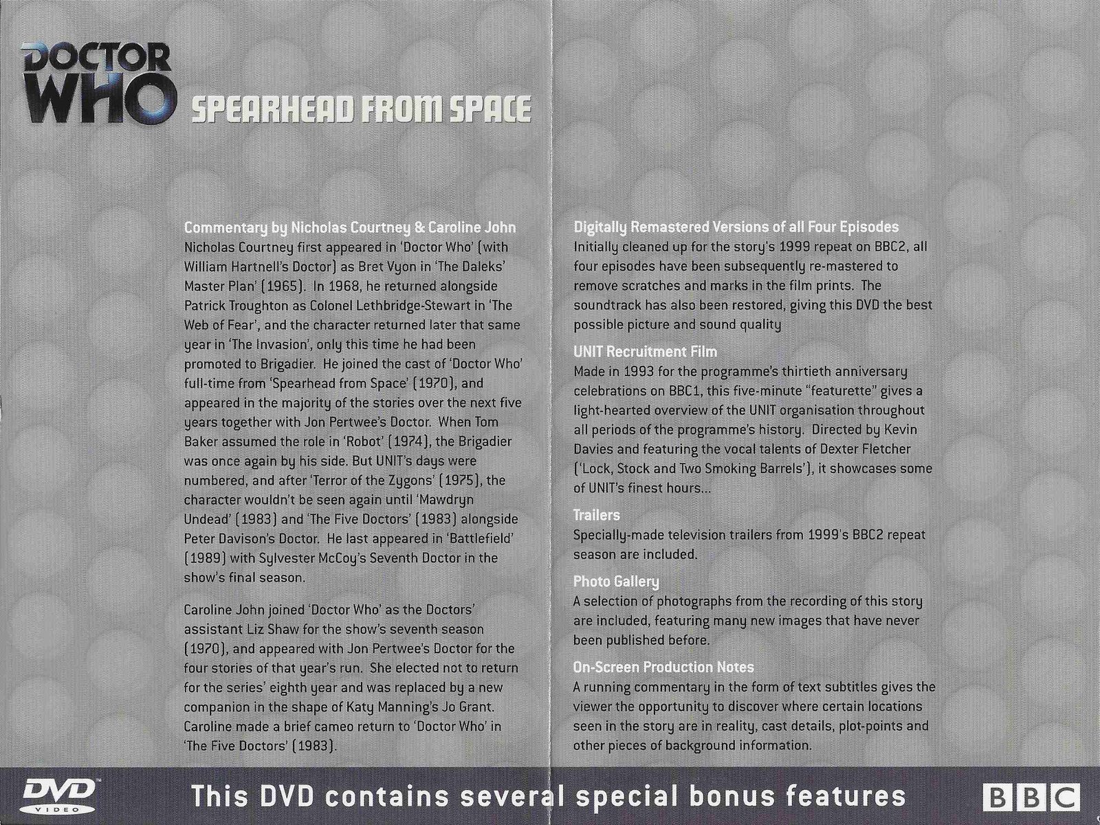 Inserts from BBCDVD 1033
